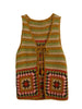 70s Afghan Crochet Boho Vest