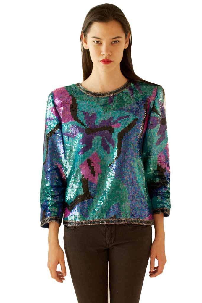 80s Multi Sequin Blouse