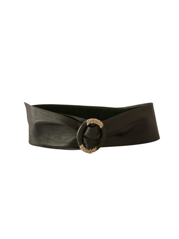 Black Leather Cinch Belt