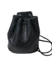 Black BasketWeave Backpack Purse