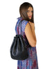 Black BasketWeave Backpack Purse