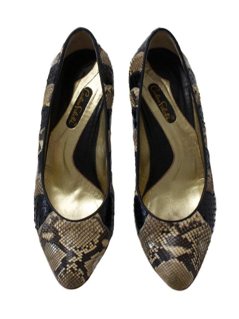 Carlos Falchi Snakeskin Pumps