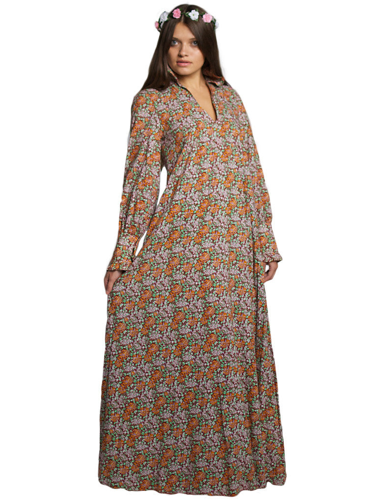 70s floral boho Maxi Dress