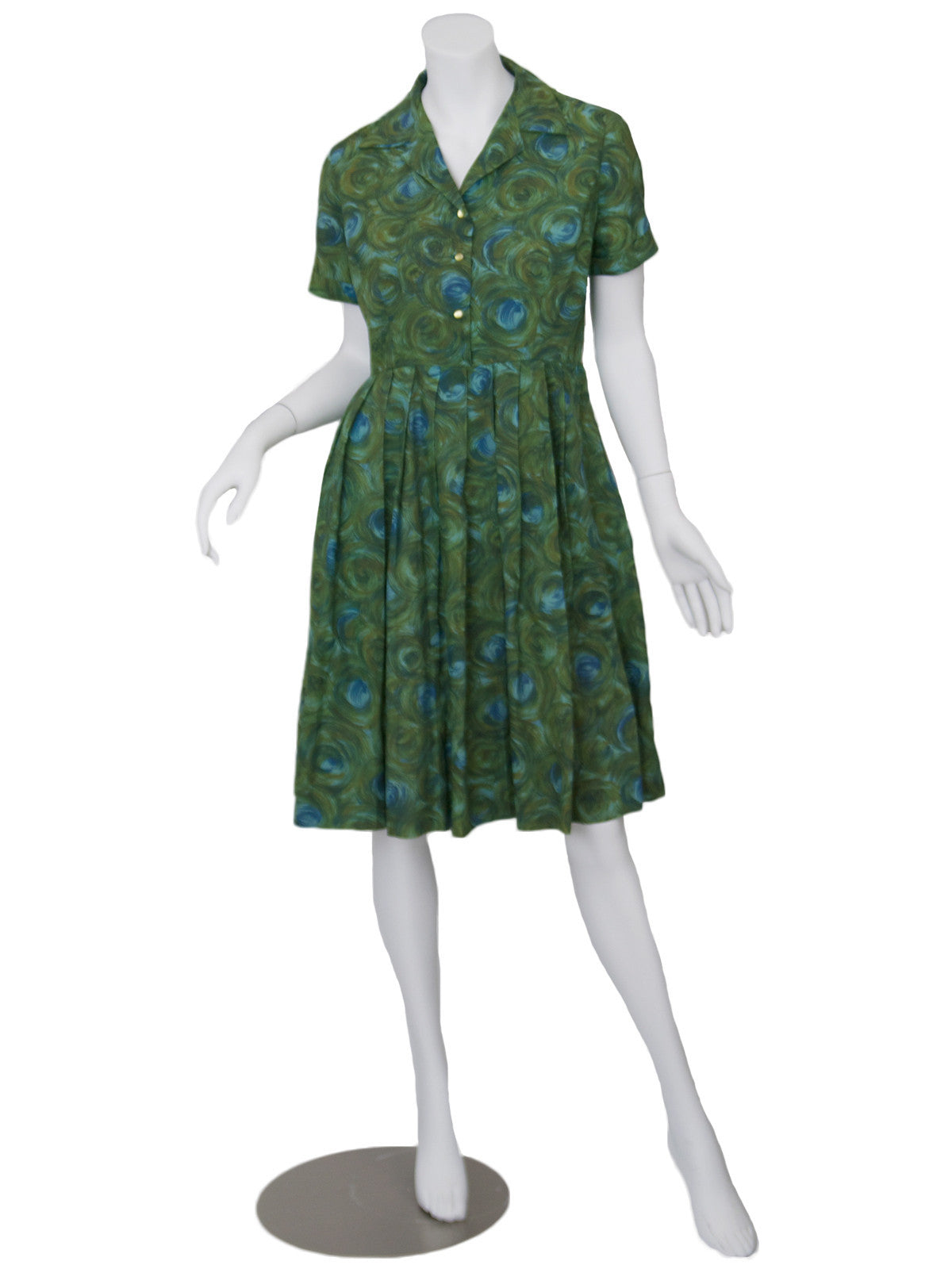 50s Peacock print Dress